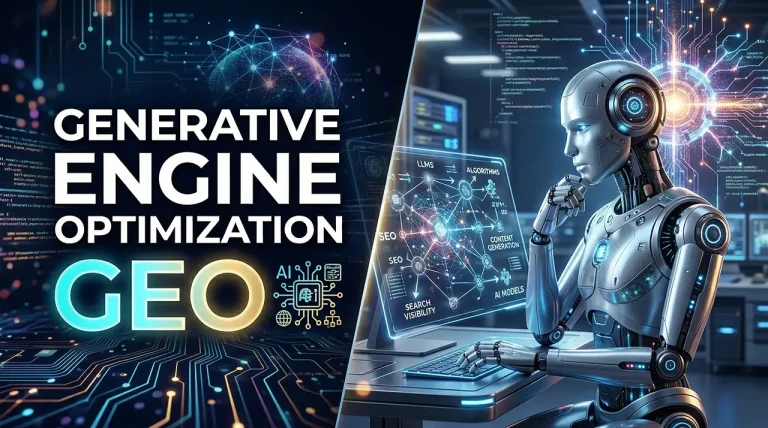 generative engine optimization basics and AI search concept illustration